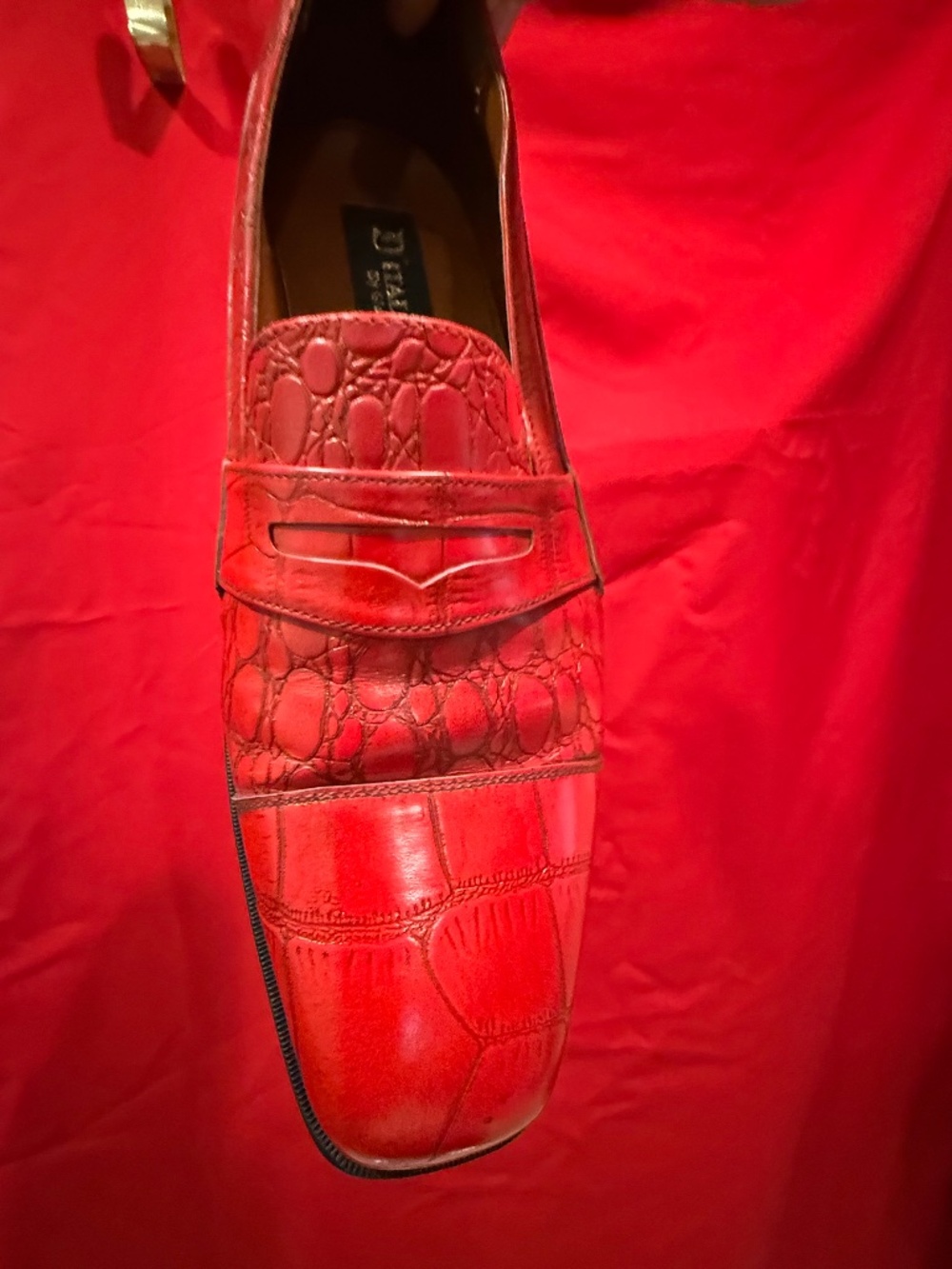D'ITALO RED MENS DRESS SHOES SIZE 10 1/2 - Picture 9 of 12